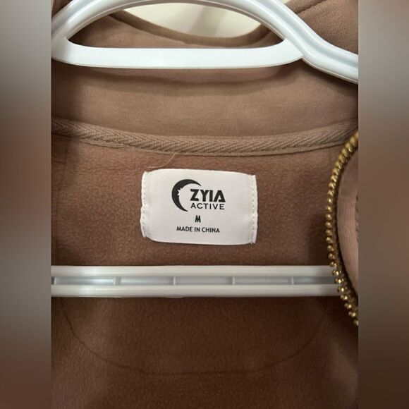 Zyia Active Tan Brown Quarter Zip Sweatshirt Jacket - Picture 10 of 14